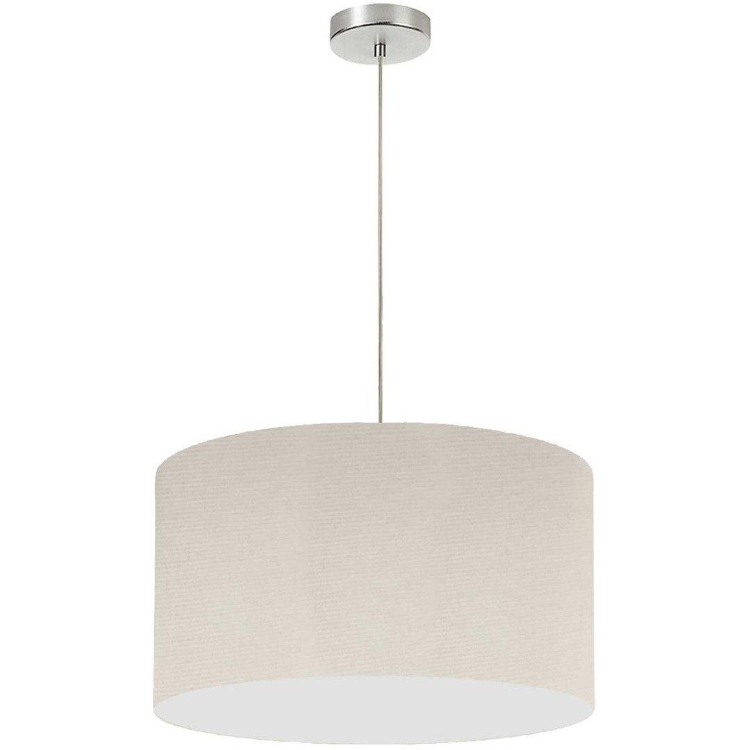 Polished Chrome with Fabric Drum Shade Pendant - LV LIGHTING
