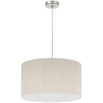 Polished Chrome with Fabric Drum Shade Pendant - LV LIGHTING