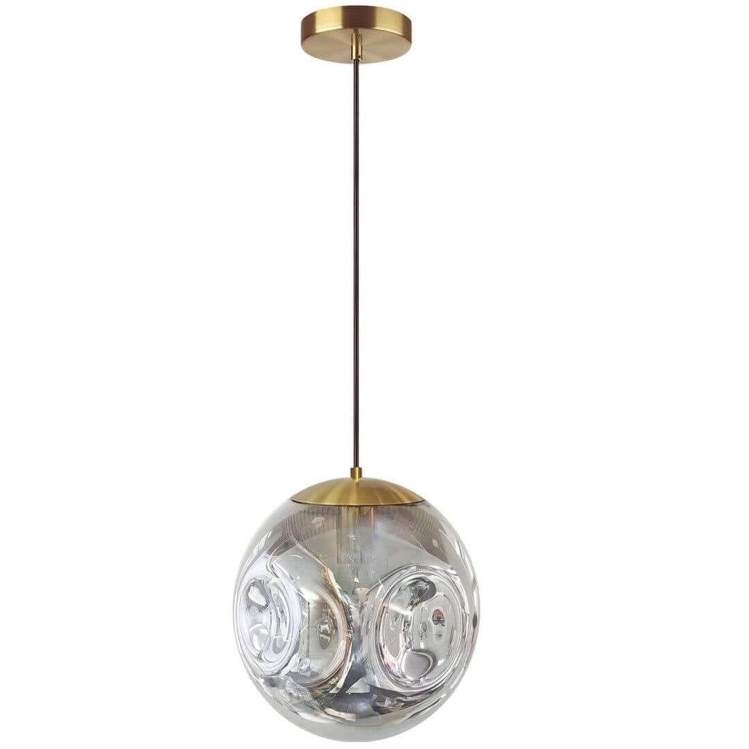 Aged Brass with Smoked Glass Shade Pendant - LV LIGHTING