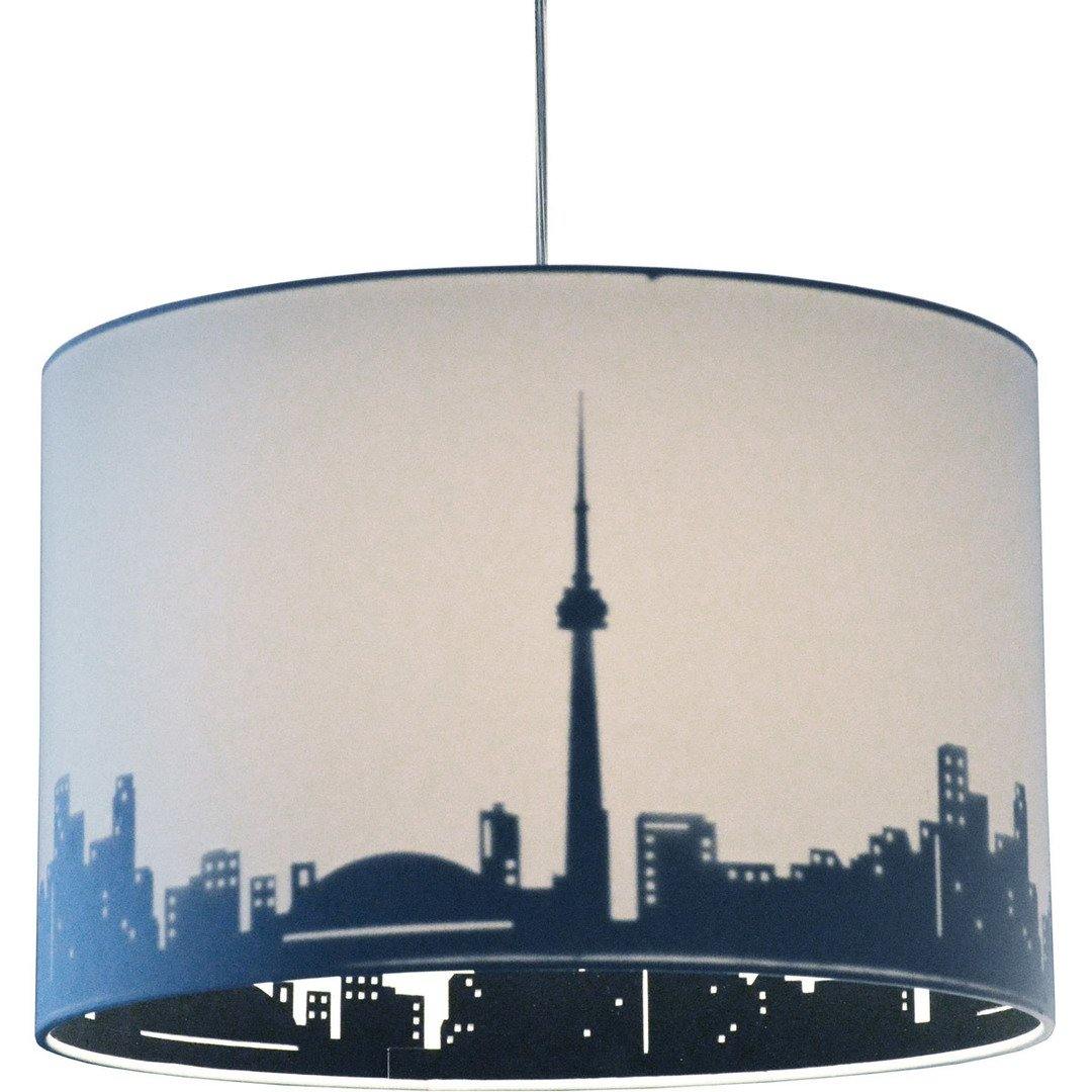 Polished Chrome with Toronto Fabric Shade Pendant - LV LIGHTING