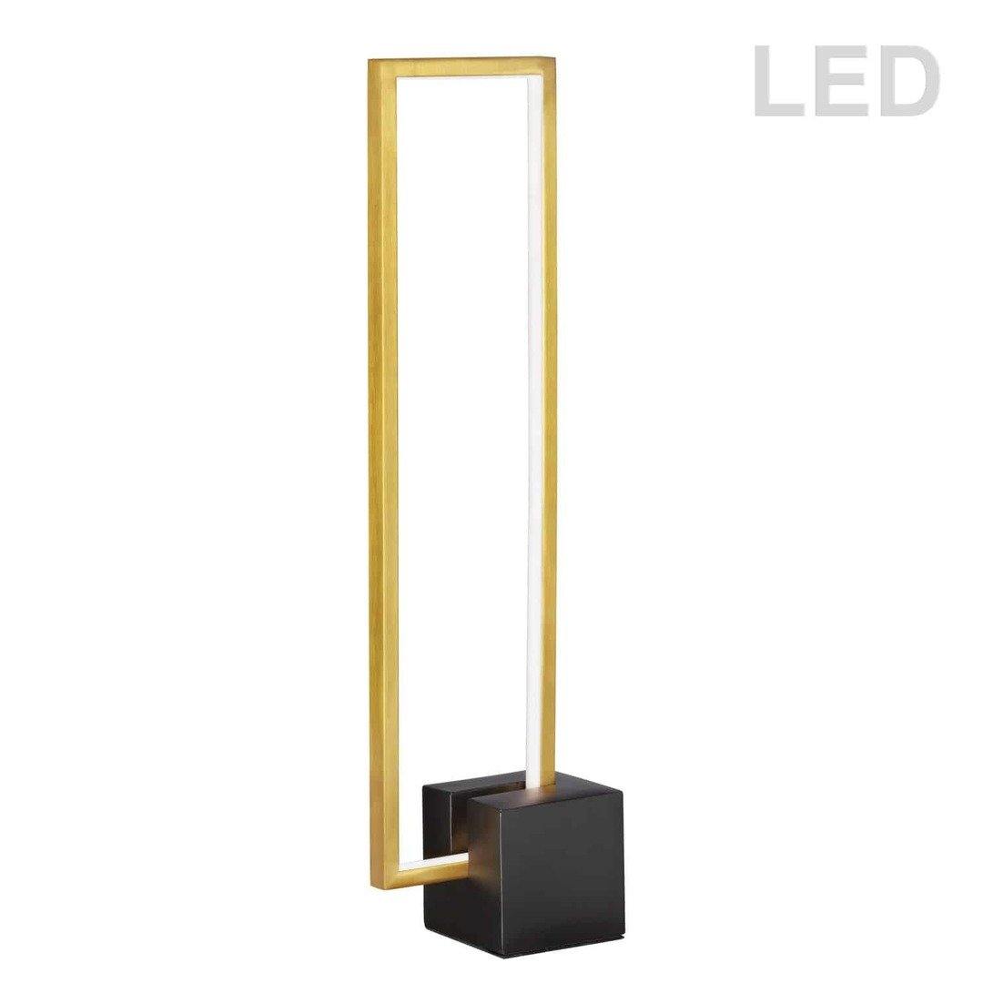 LED Aged Brass Rectangular Frame Table Lamp - LV LIGHTING