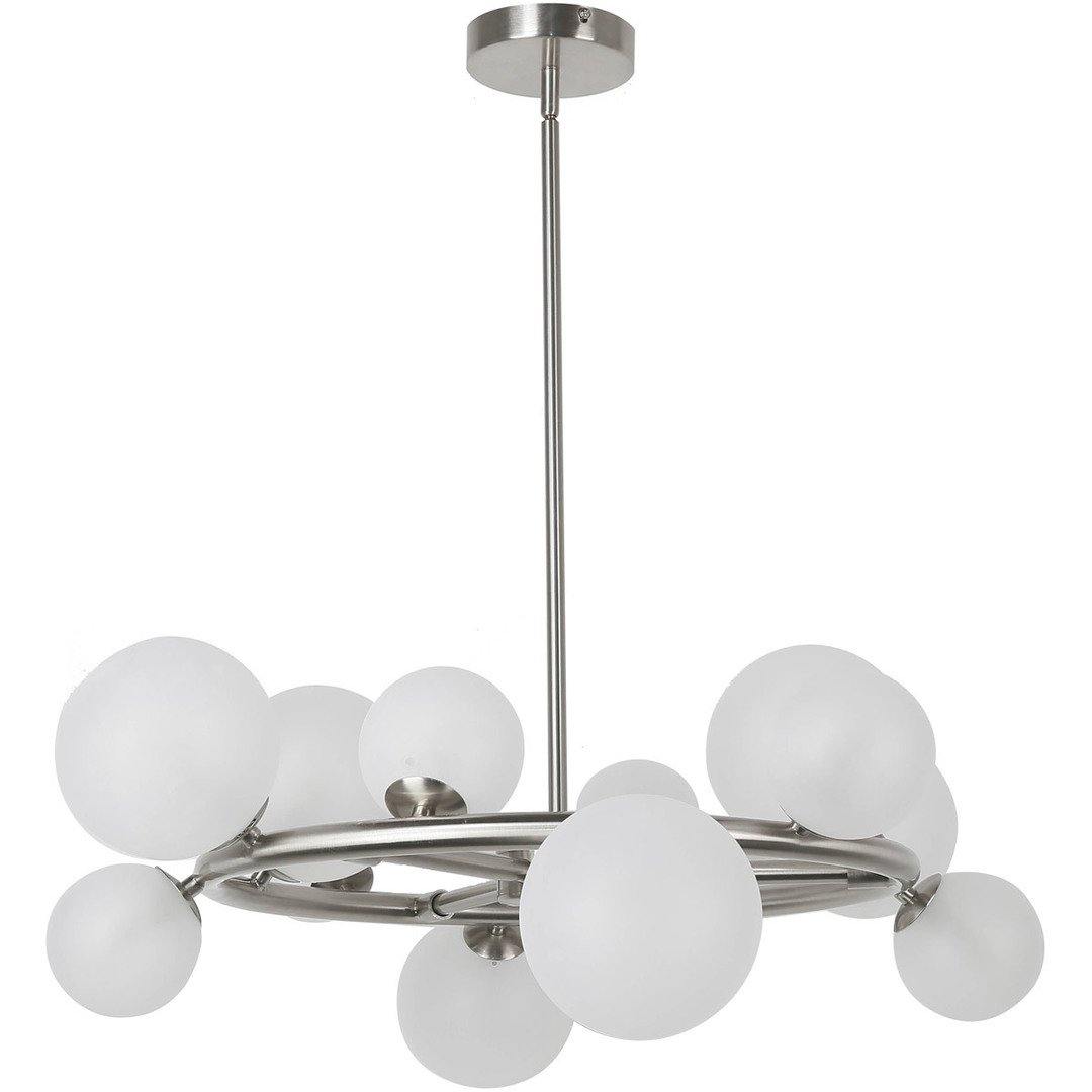 Polished Chrome with Frosted Glass Globe Round Pendant - LV LIGHTING