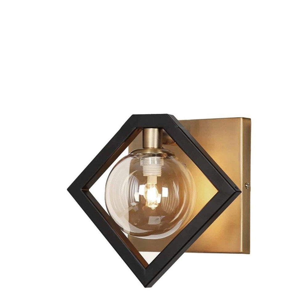 Steel with Glass Globe Wall Sconce - LV LIGHTING