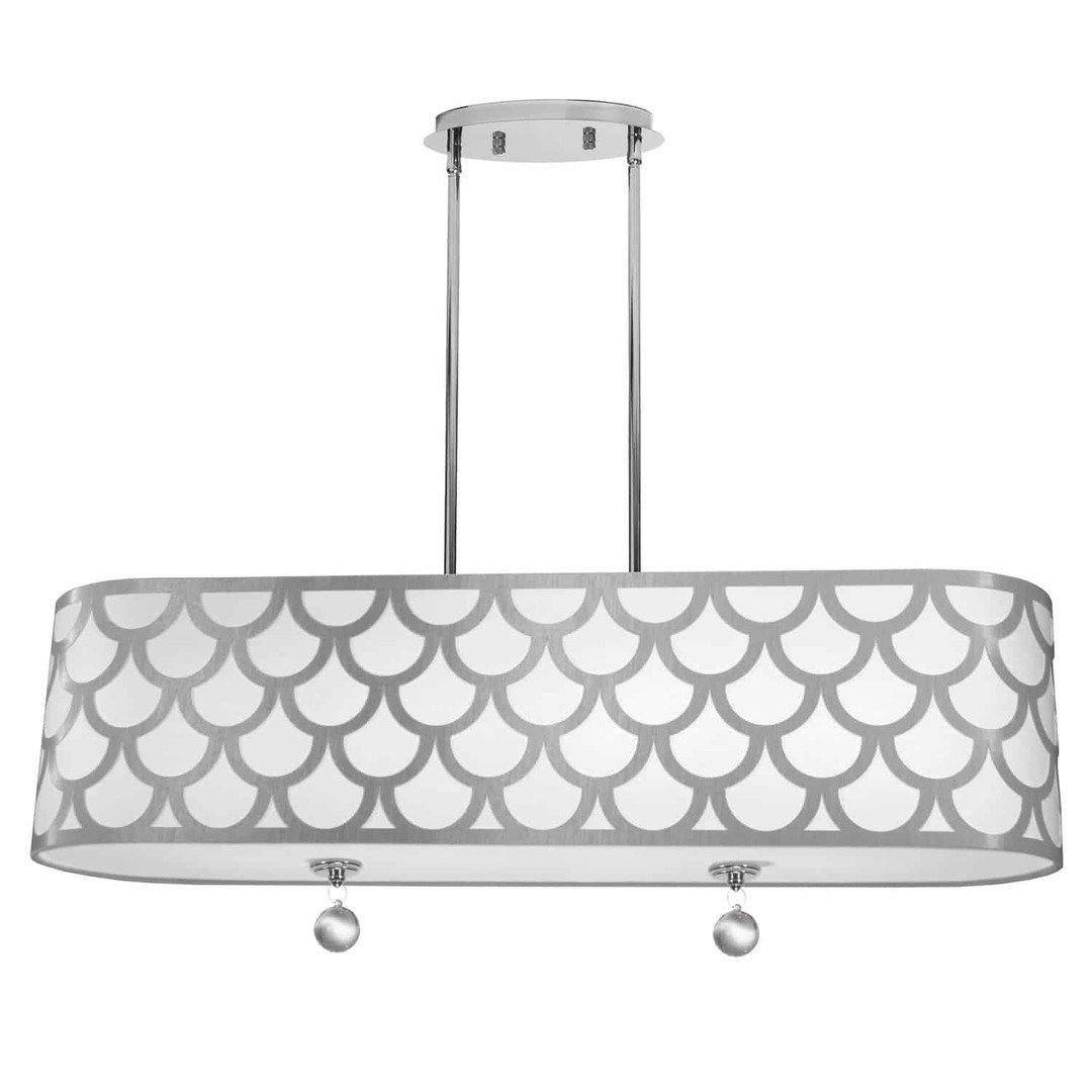 Polished Chrome Frame with Patterned Shade Linear Pendant - LV LIGHTING
