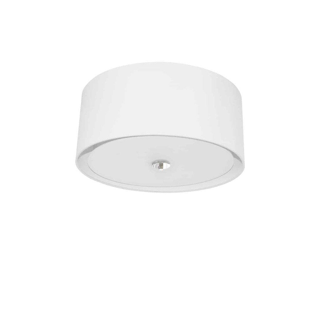 Polished Chrome with Round Fabric Shade Flush Mount - LV LIGHTING