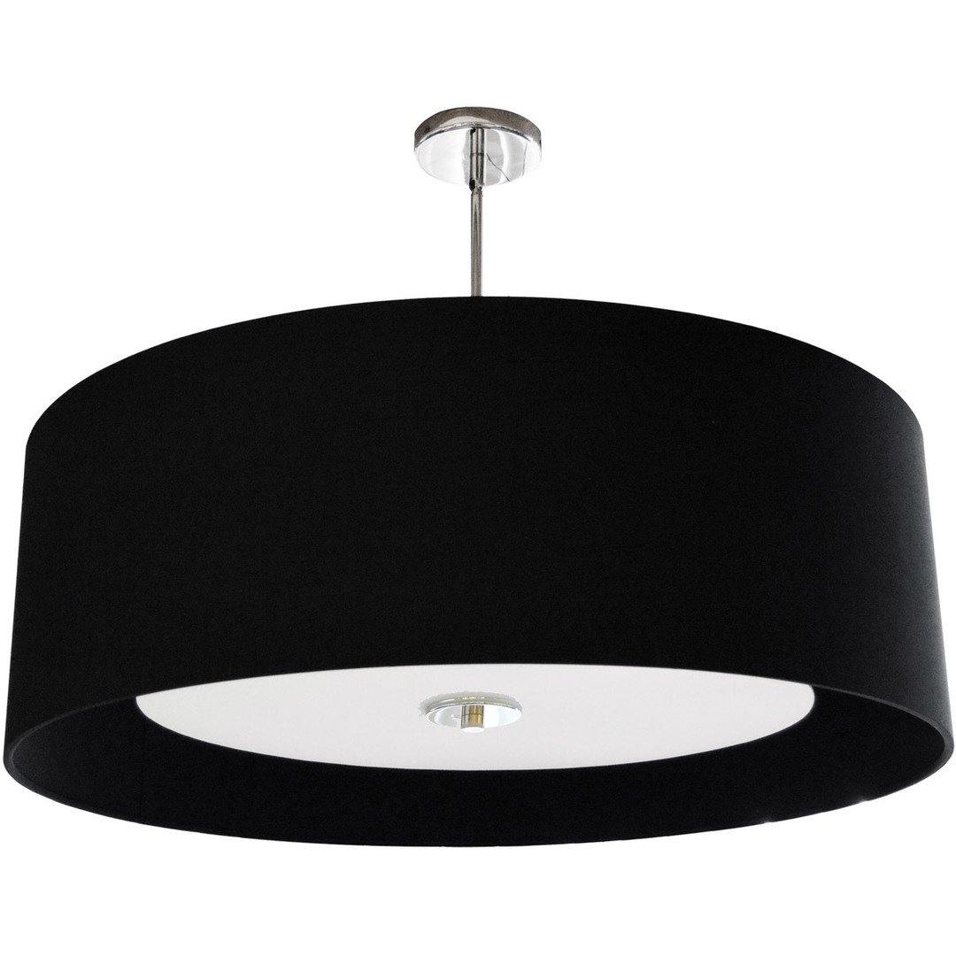 Polished Chrome with Fabric Round Shade Chandelier - LV LIGHTING