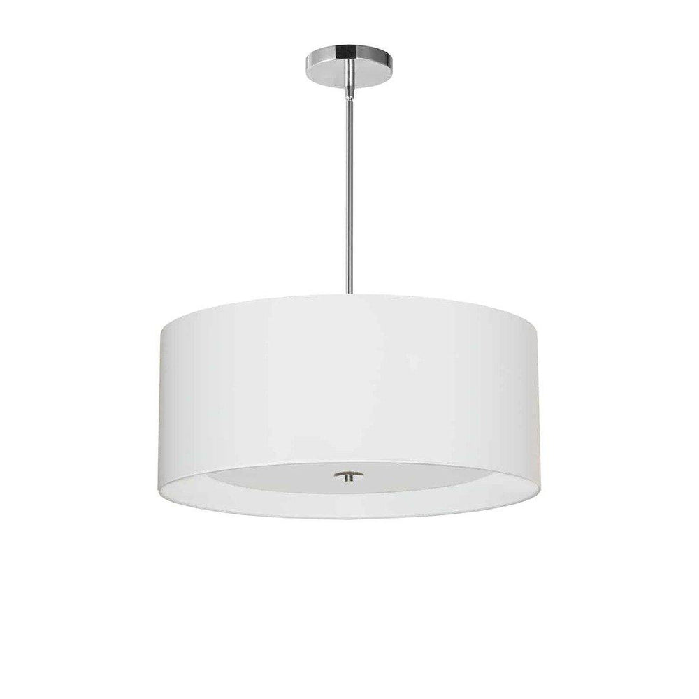 Polished Chrome with Fabric Round Shade Chandelier - LV LIGHTING