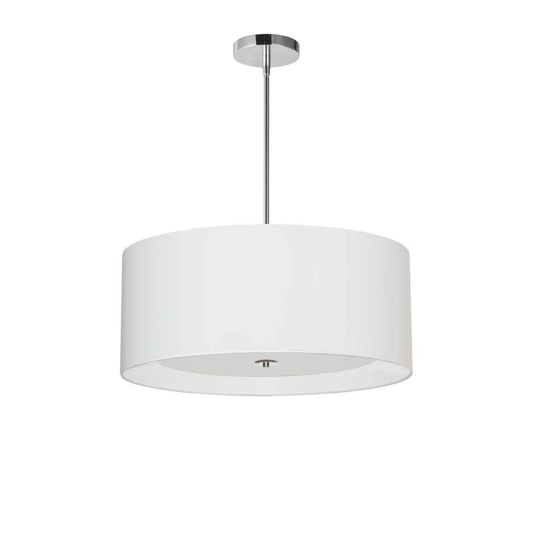 Polished Chrome with Fabric Round Shade Chandelier - LV LIGHTING
