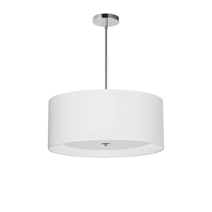 Polished Chrome with Fabric Round Shade Chandelier - LV LIGHTING