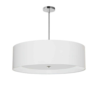 Polished Chrome with Fabric Round Shade Chandelier - LV LIGHTING