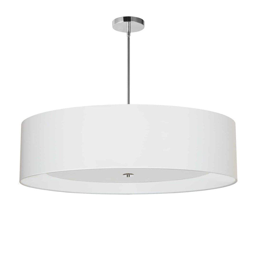 Polished Chrome with Fabric Round Shade Chandelier - LV LIGHTING