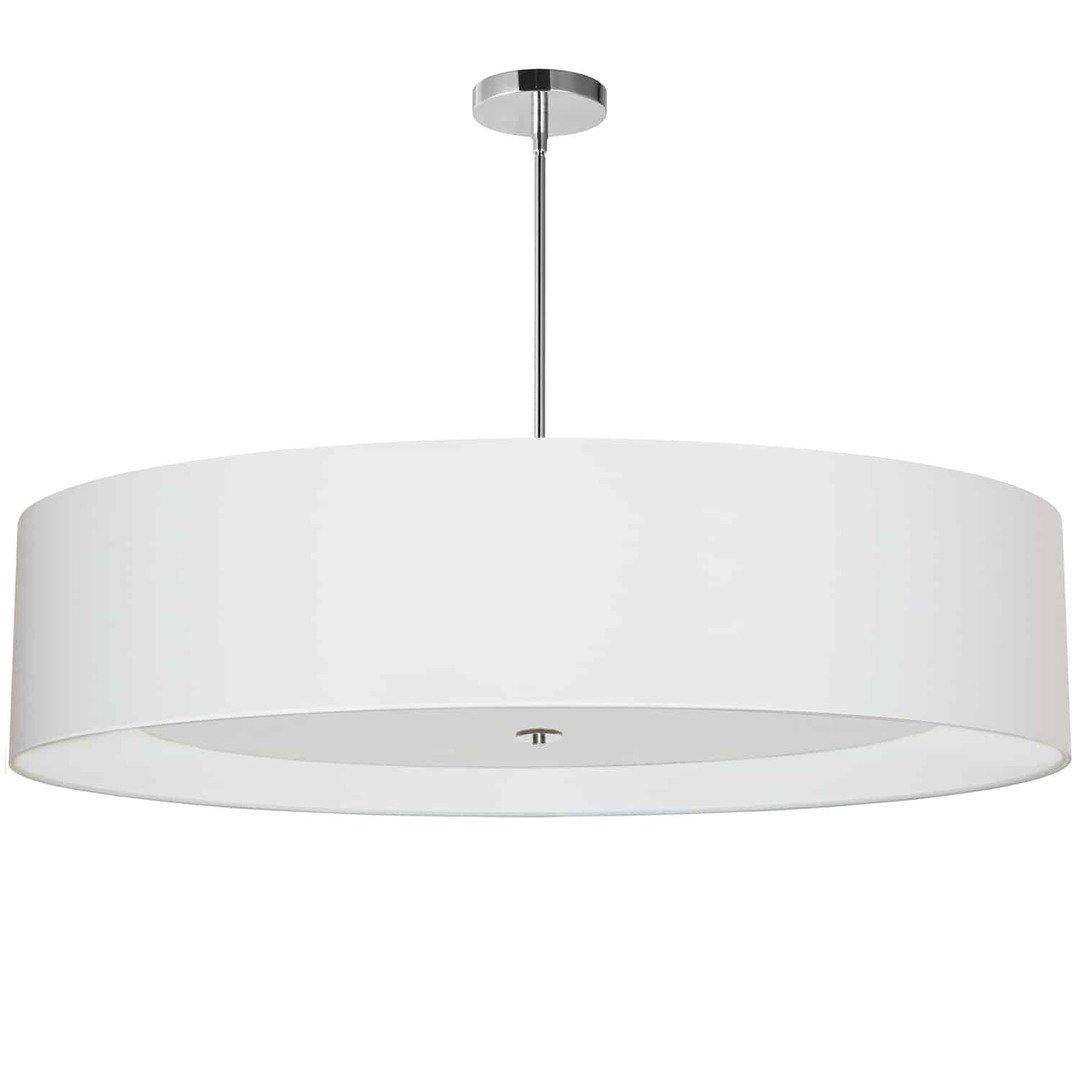 Polished Chrome with Fabric Round Shade Chandelier - LV LIGHTING