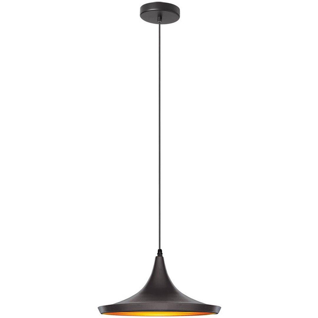Matte Black Trumpet Shade Single Pendant - LV LIGHTING