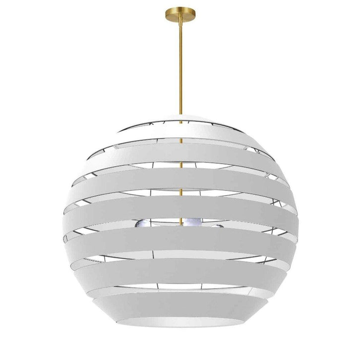 Steel with Hollaw Fabric Sphere Shade Chandelier - LV LIGHTING