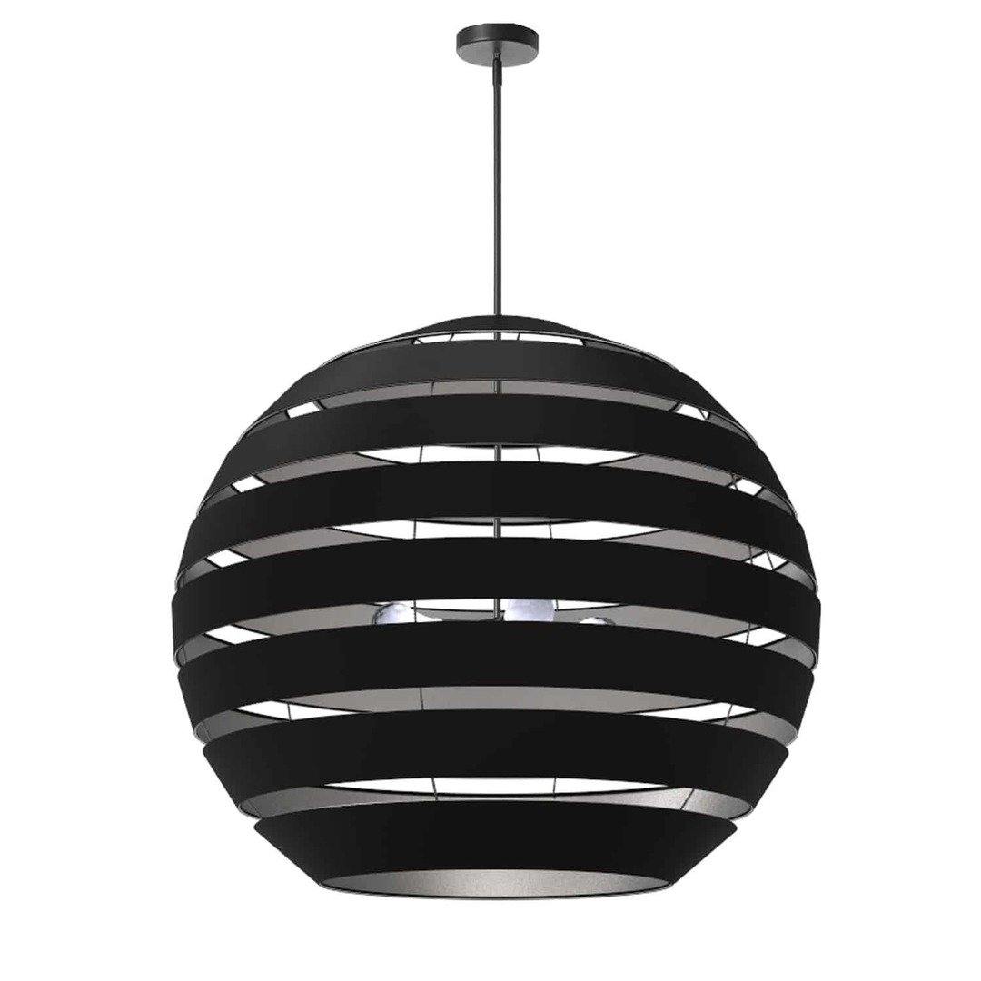 Steel with Hollaw Fabric Sphere Shade Chandelier - LV LIGHTING
