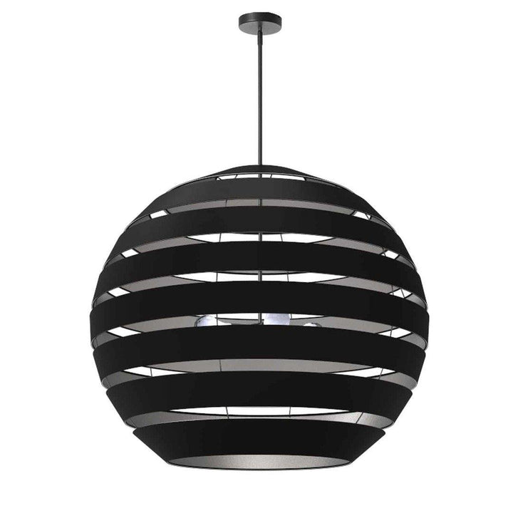 Steel with Hollaw Fabric Sphere Shade Chandelier - LV LIGHTING