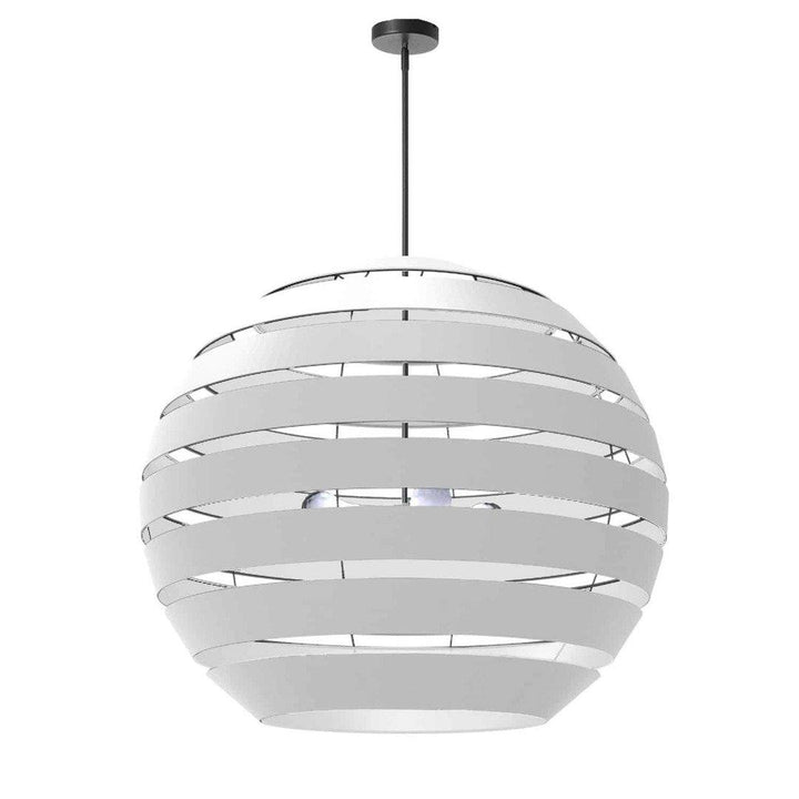 Steel with Hollaw Fabric Sphere Shade Chandelier - LV LIGHTING