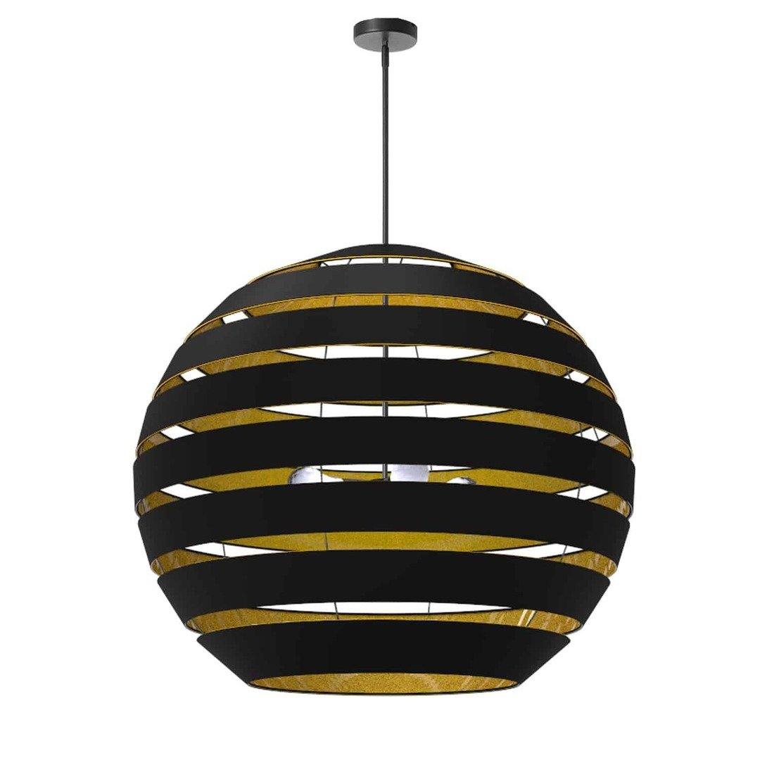 Steel with Hollaw Fabric Sphere Shade Chandelier - LV LIGHTING