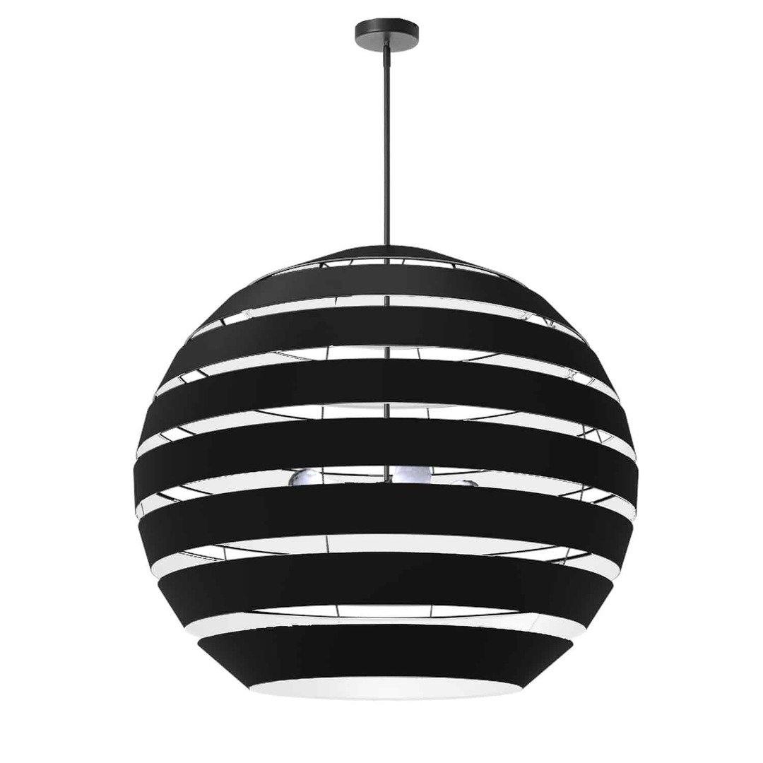 Steel with Hollaw Fabric Sphere Shade Chandelier - LV LIGHTING