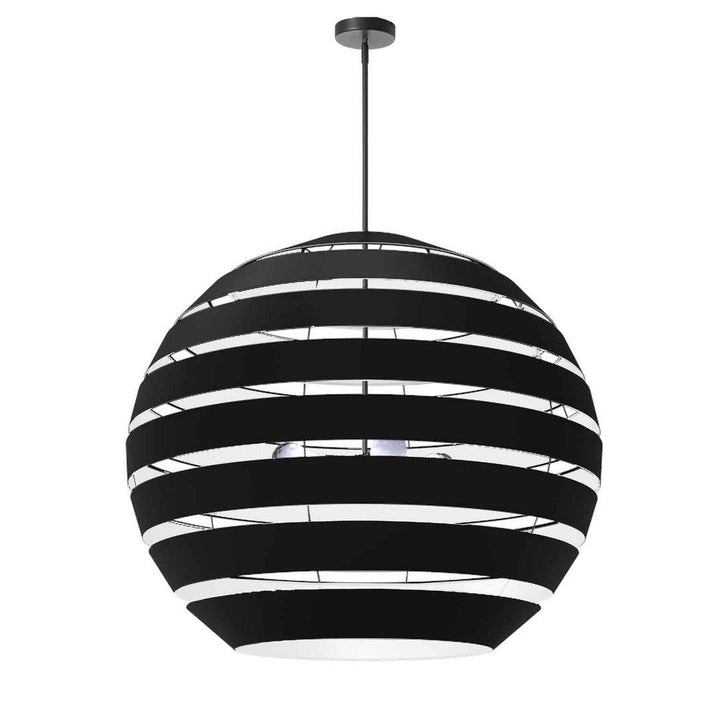 Steel with Hollaw Fabric Sphere Shade Chandelier - LV LIGHTING