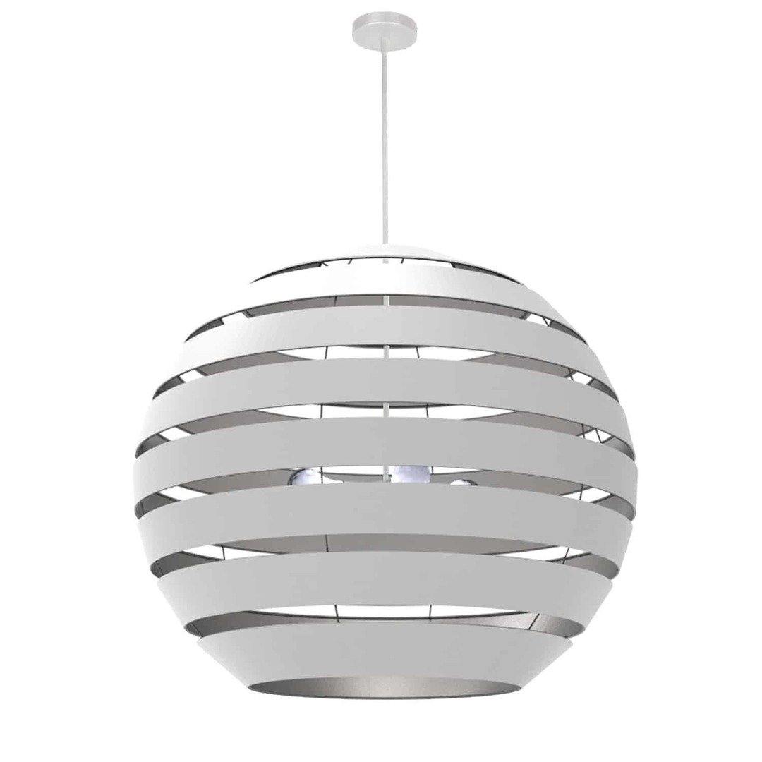 Steel with Hollaw Fabric Sphere Shade Chandelier - LV LIGHTING