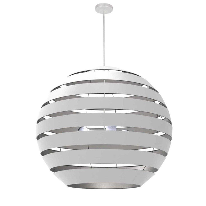 Steel with Hollaw Fabric Sphere Shade Chandelier - LV LIGHTING