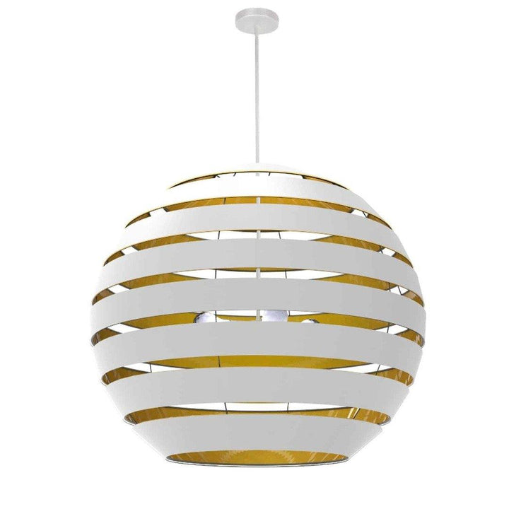 Steel with Hollaw Fabric Sphere Shade Chandelier - LV LIGHTING