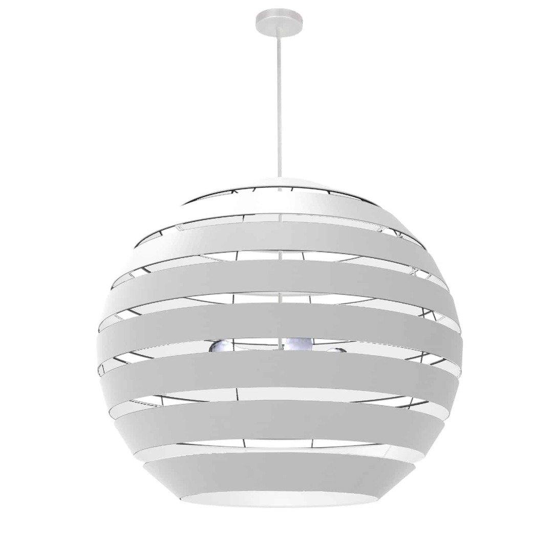 Steel with Hollaw Fabric Sphere Shade Chandelier - LV LIGHTING