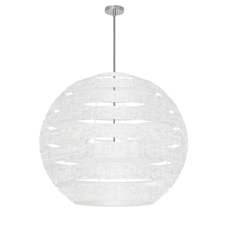 Steel with Hollaw Fabric Sphere Shade Chandelier - LV LIGHTING