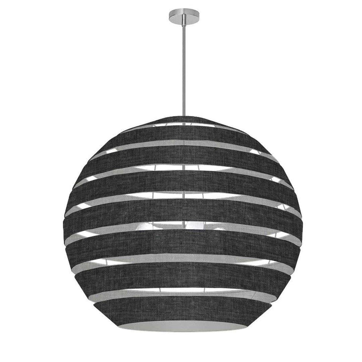 Steel with Hollaw Fabric Sphere Shade Chandelier - LV LIGHTING