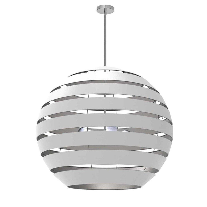 Steel with Hollaw Fabric Sphere Shade Chandelier - LV LIGHTING