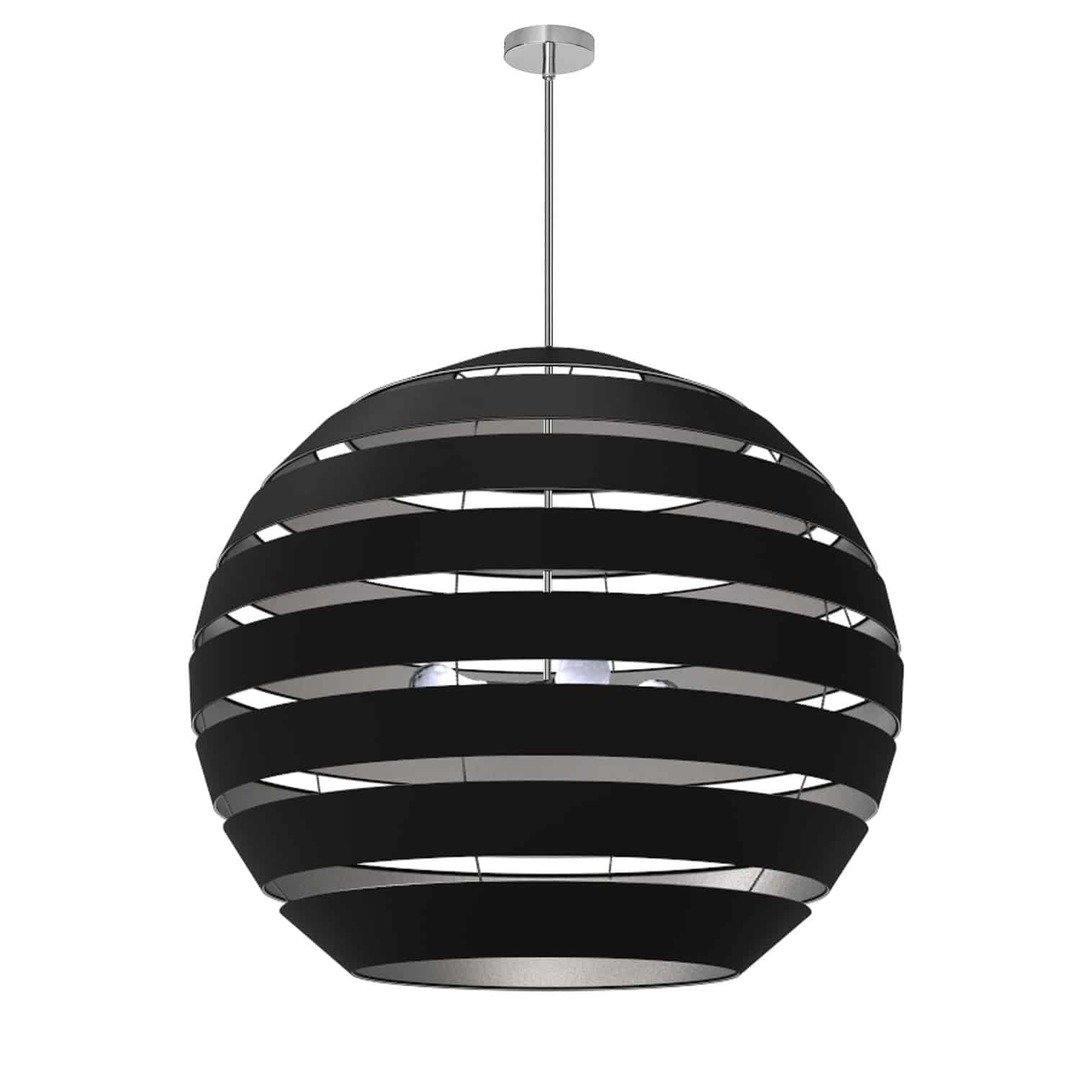 Steel with Hollaw Fabric Sphere Shade Chandelier - LV LIGHTING