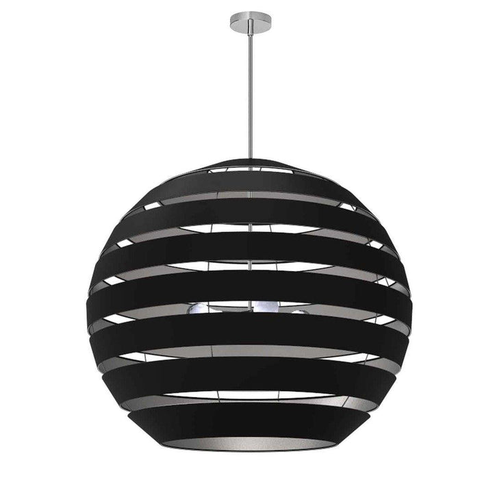 Steel with Hollaw Fabric Sphere Shade Chandelier - LV LIGHTING
