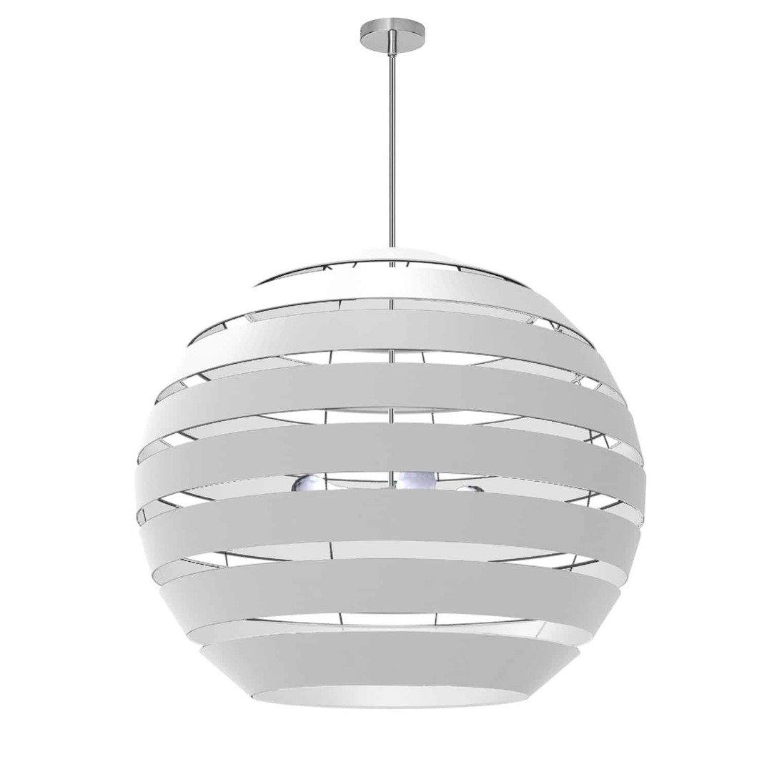 Steel with Hollaw Fabric Sphere Shade Chandelier - LV LIGHTING