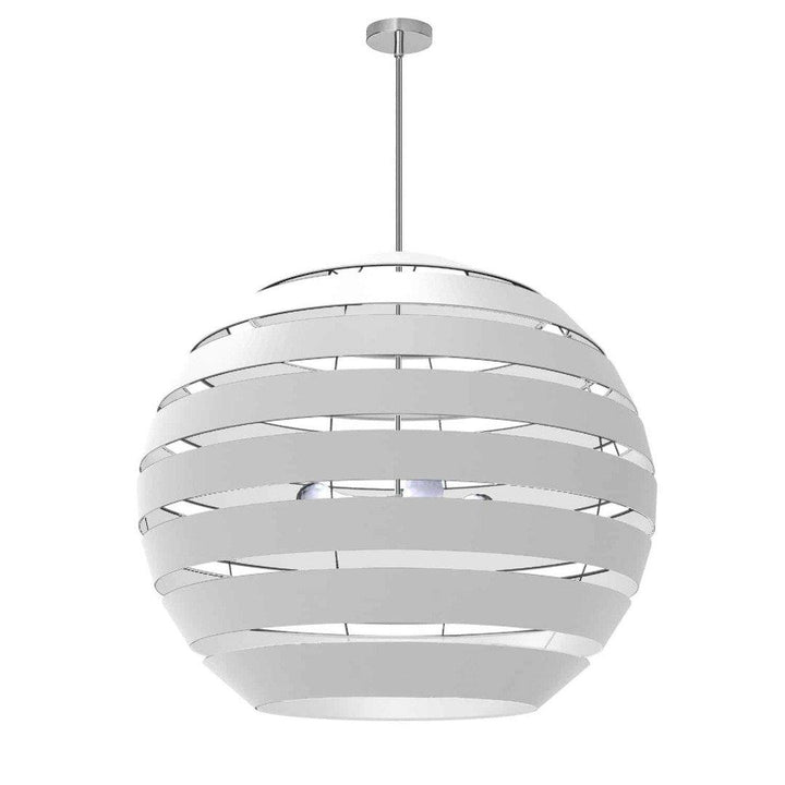 Steel with Hollaw Fabric Sphere Shade Chandelier - LV LIGHTING