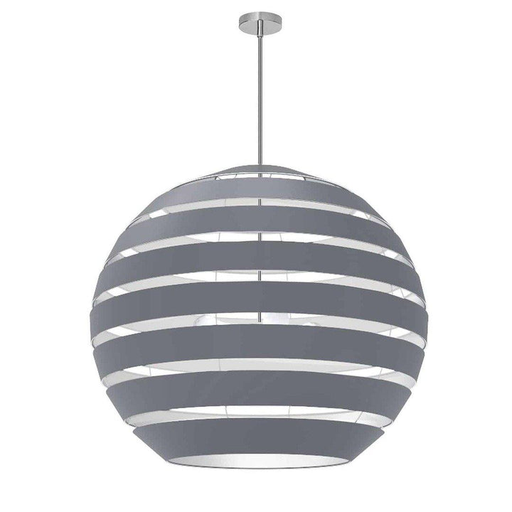 Steel with Hollaw Fabric Sphere Shade Chandelier - LV LIGHTING