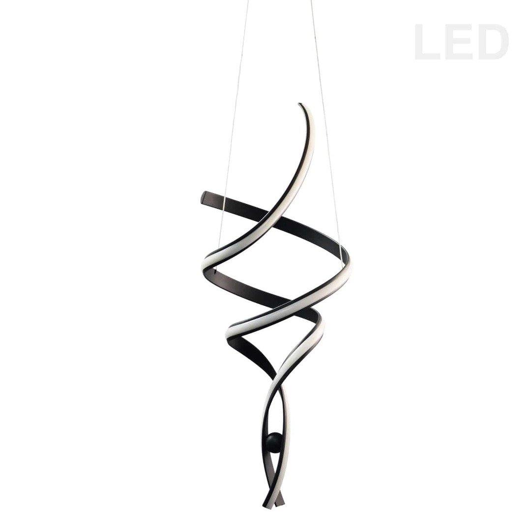 LED Matte Black Twisted Pendant - LV LIGHTING