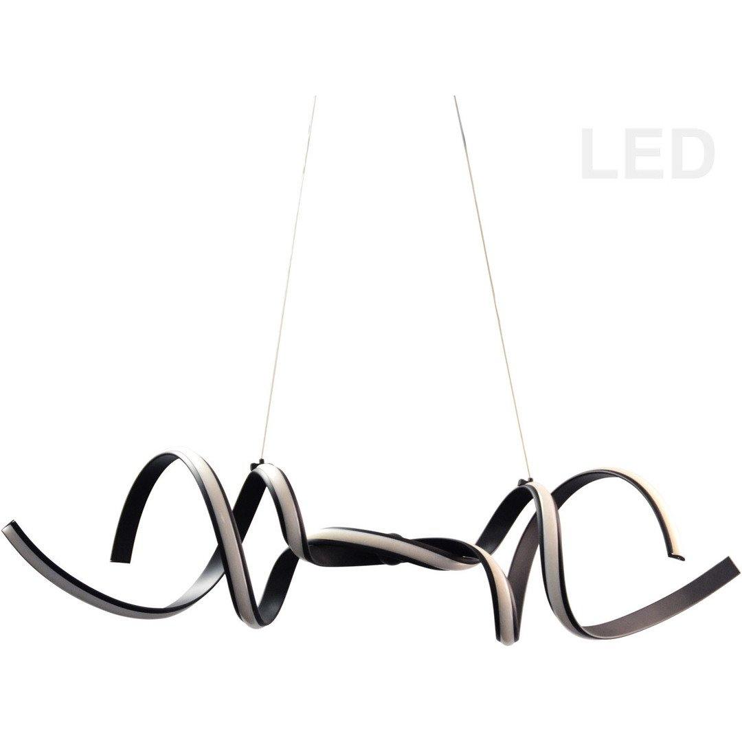 LED Matte Black Twisted Linear Pendant - LV LIGHTING