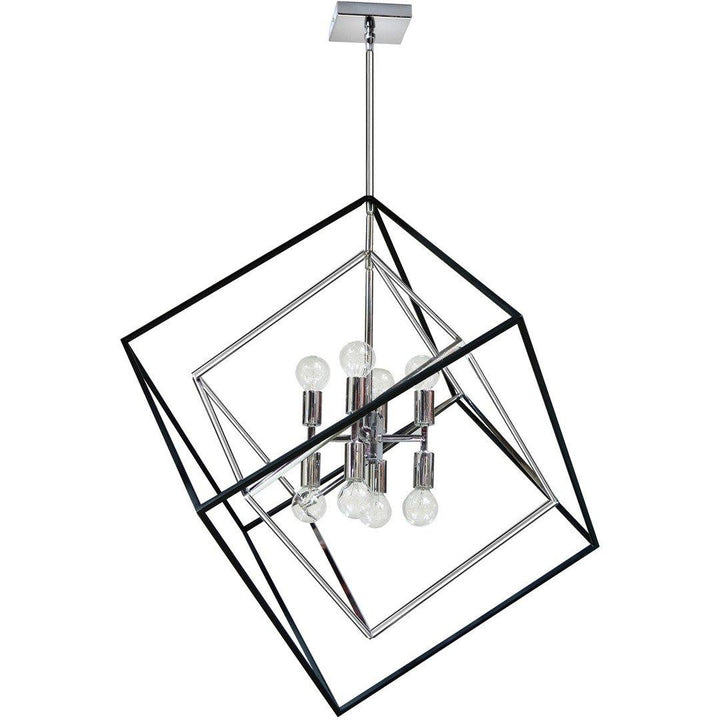 Steel Matte Black Cage in Cage Chandelier - LV LIGHTING