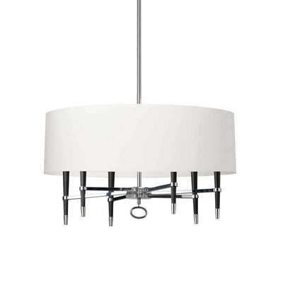 Matte Black Frame with Fabric Shade Chandelier - LV LIGHTING