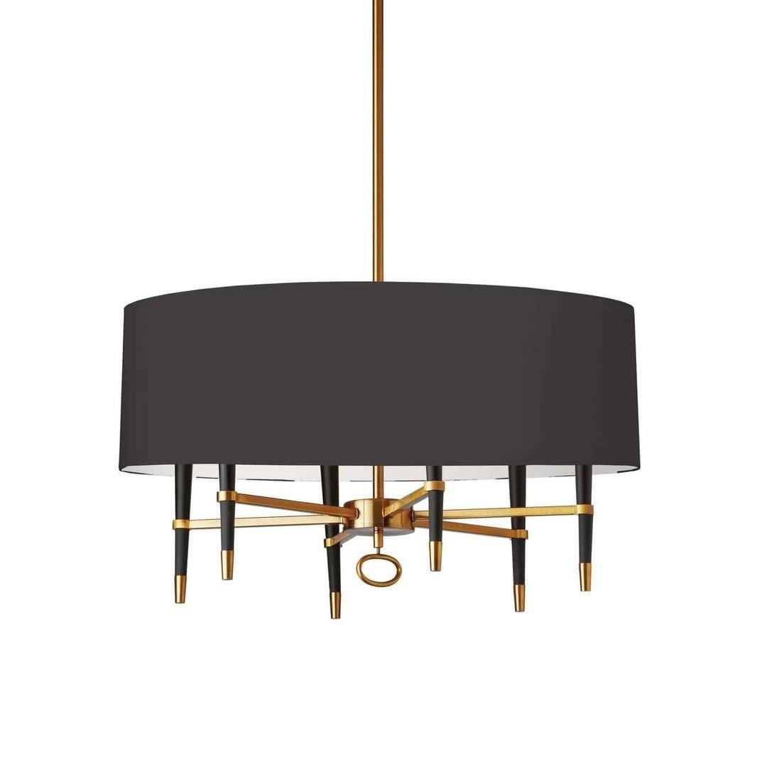 Matte Black Frame with Fabric Shade Chandelier - LV LIGHTING