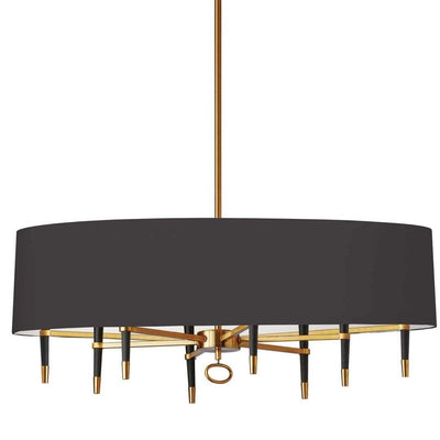 Matte Black Frame with Fabric Shade Chandelier - LV LIGHTING