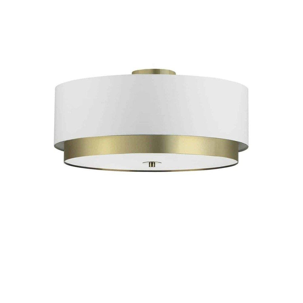Steel with Fabric Drum Shade Flush Mount - LV LIGHTING