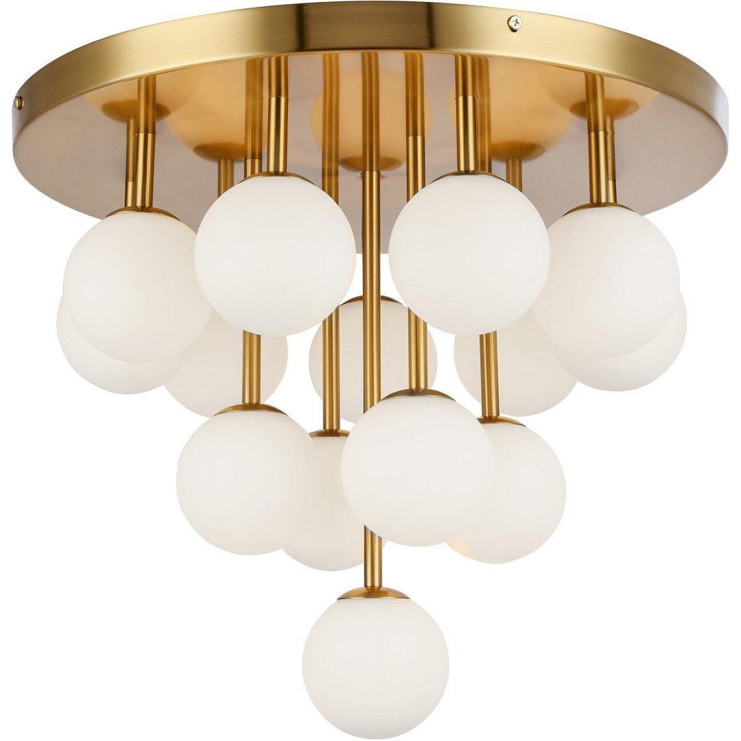 Steel with Frosted Glass Globe Flush Mount - LV LIGHTING