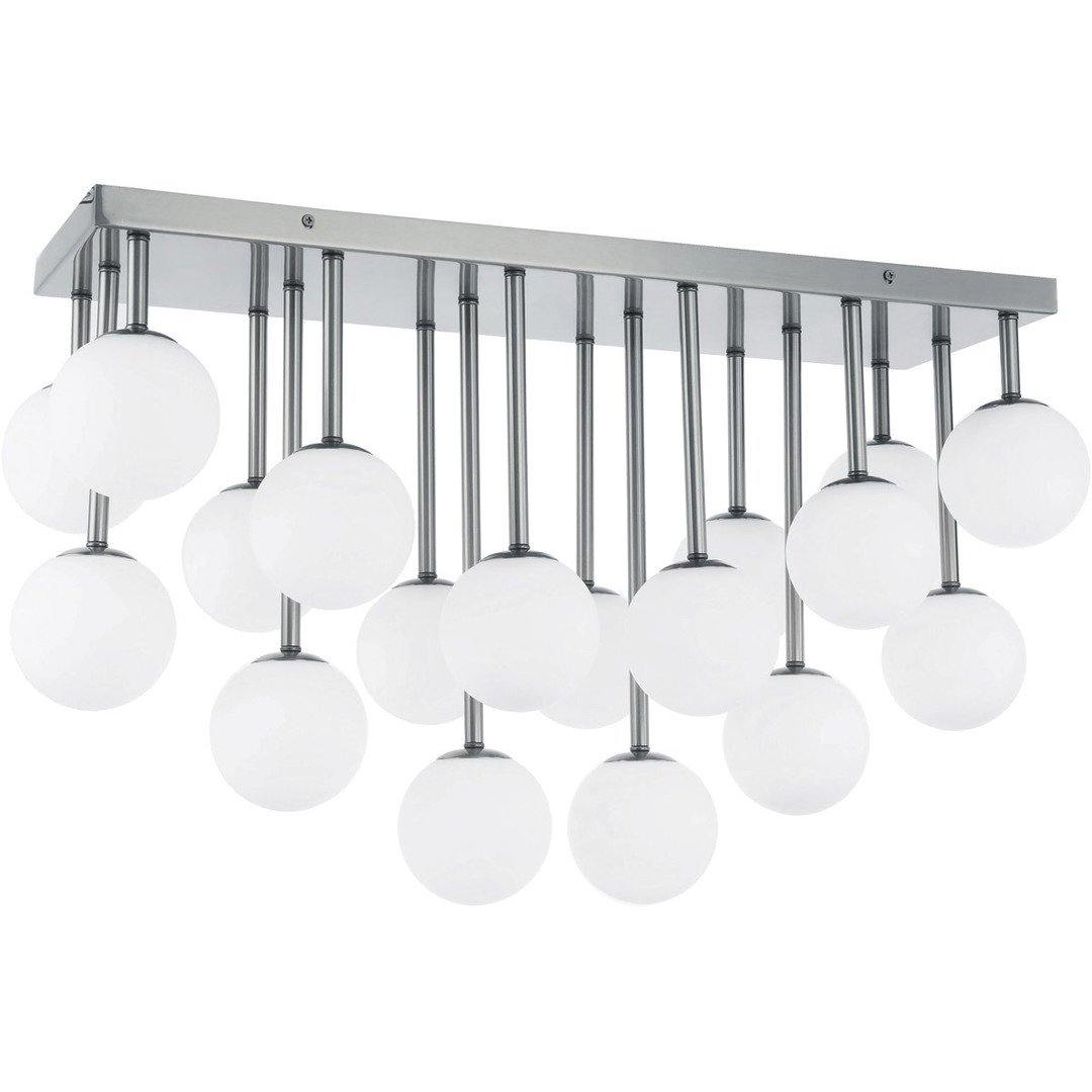 Polished Chrome with Frosted Glass Globe Flush Mount - LV LIGHTING
