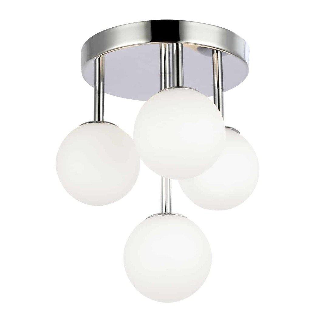 Steel with Frosted Glass Globe Flush Mount - LV LIGHTING