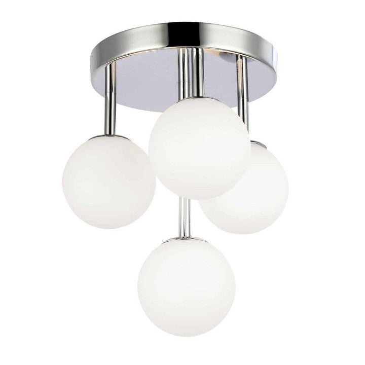 Steel with Frosted Glass Globe Flush Mount - LV LIGHTING