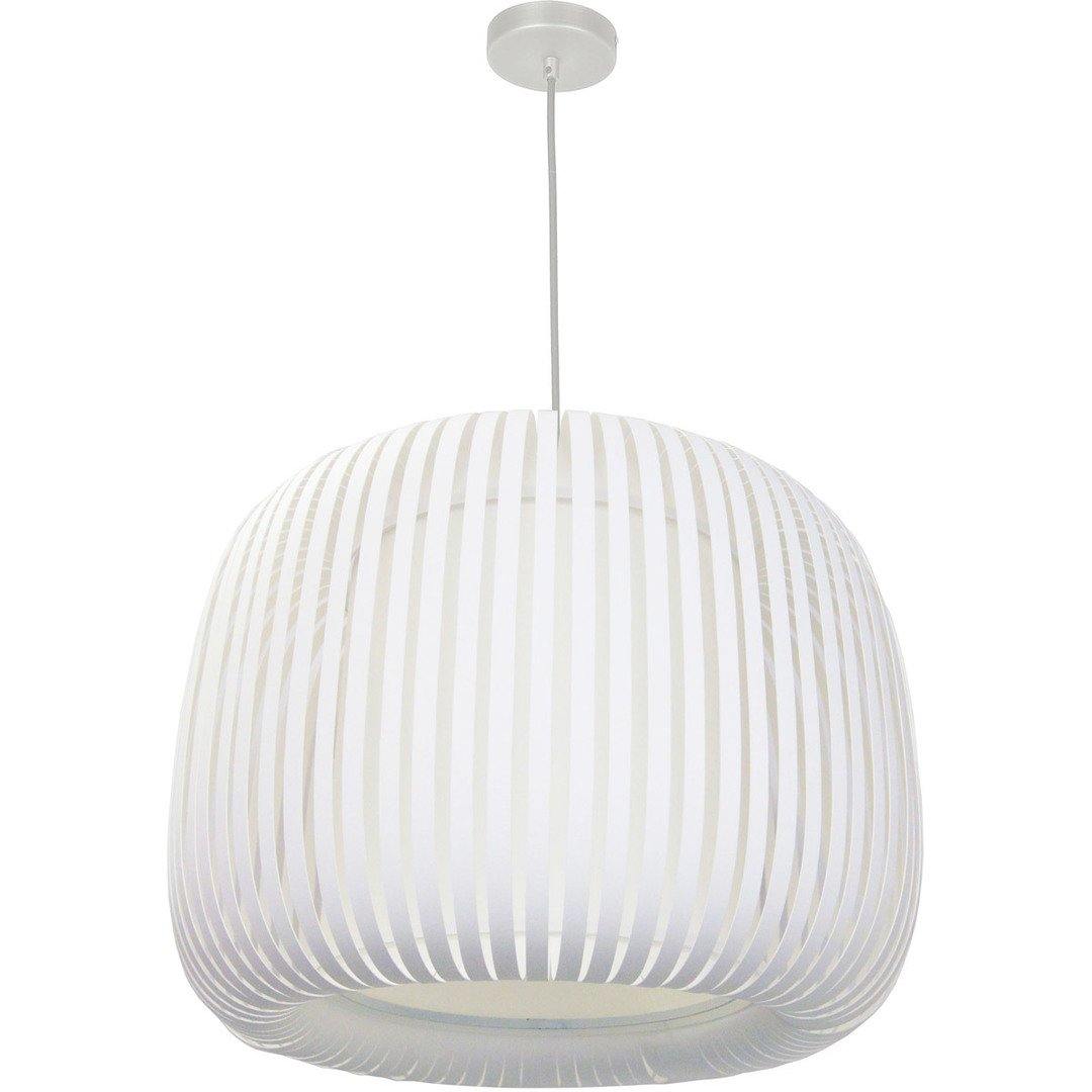Steel with Stripped Fabric Shade Pendant - LV LIGHTING