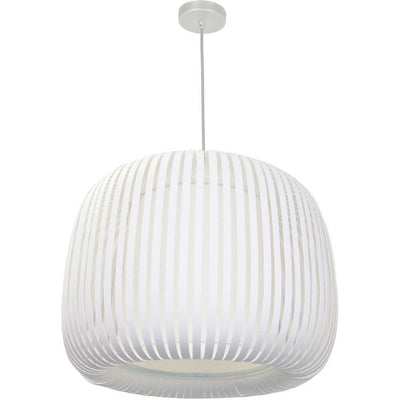 Steel with Stripped Fabric Shade Pendant - LV LIGHTING