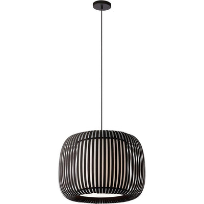 Steel with Stripped Fabric Shade Pendant - LV LIGHTING